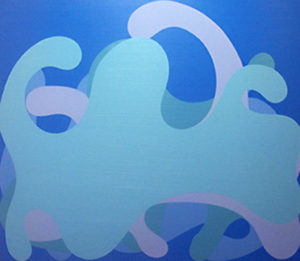 Jerald Ieans, "Mysteries of the Convoluted Blue," 2004, oil on canvas.