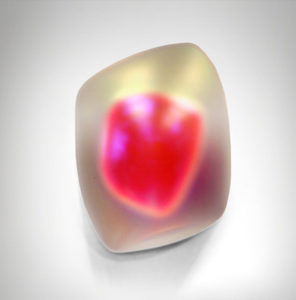 Skewed Square Glo-Pod (Iridescent Hot PinkRed), 2013; blow-molded acrylic.