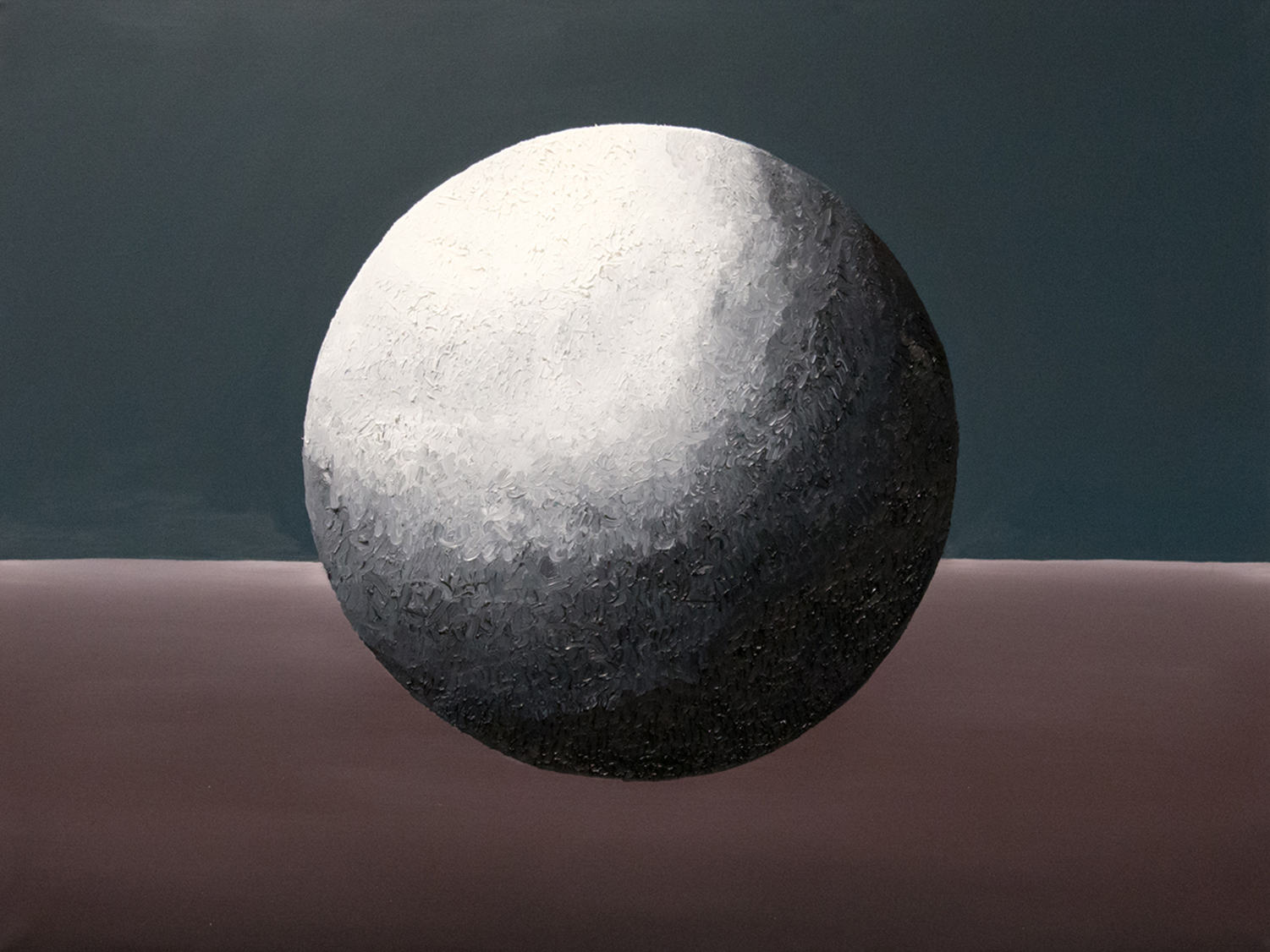 Deaven Kaiser, "Moon," 2018; oil on canvas. First Place Award Winner, 2018 Annual Student Exhibition.