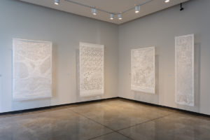 Installation view of "Sarah Nguyen: Winged Eclipse, Momentary Shadows."