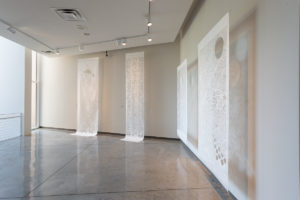 Installation view of "Sarah Nguyen: Winged Eclipse, Momentary Shadows."