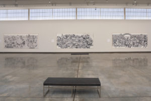 Installation view of "Dialogues with Mother Earth: Drawing to Save the Planet" by Erica Daborn.