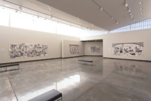 Installation view of "Dialogues with Mother Earth: Drawing to Save the Planet" by Erica Daborn.