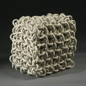 Ruth Borgenicht, "Cubed Rings", 2004; stoneware, 11 x 8 x 10 in. Gift of Dr. Harold F. Daum