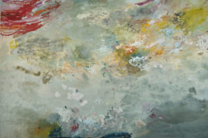 Eva Lundsager, "The Assumption of Vivian", 2007; oil paint and linen, 60 x 84 in. Museum purchase.