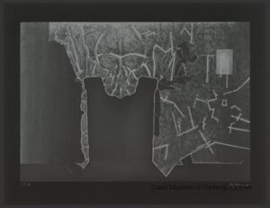 Jasper Johns, "Regrets," 2014; intaglio with chine-collé; 26.250 x 34.125 in. Gift of Dr. Harold F. Daum.