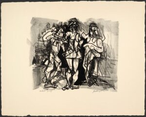 Robert Goodnough, "Three Figures," lithograph on paper. Gift of Universal Limited Art Editions.