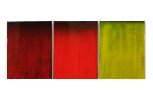 Bobby Silverman, "Untitled Triptych #14", 2007; Glazed porcelain; Gift of Dr. Harold F. Daum.